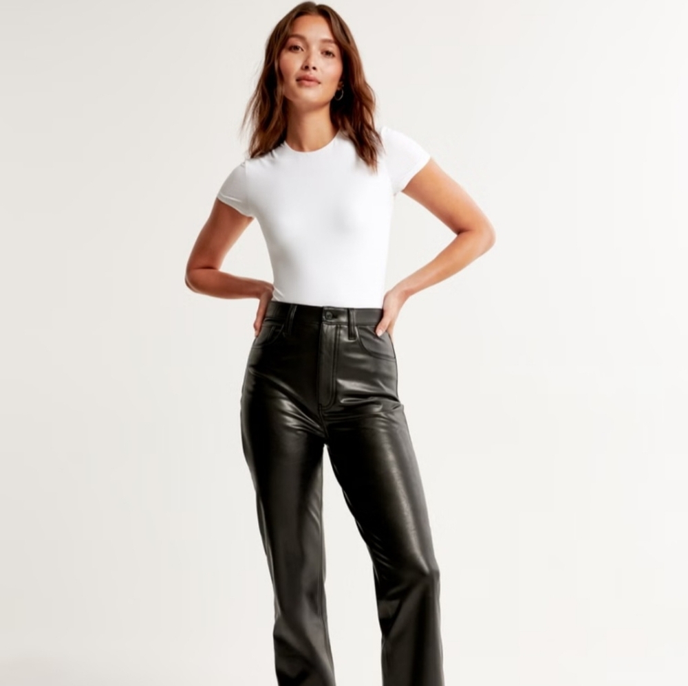 Abercrombie Vegan Leather 90s Straight Pants